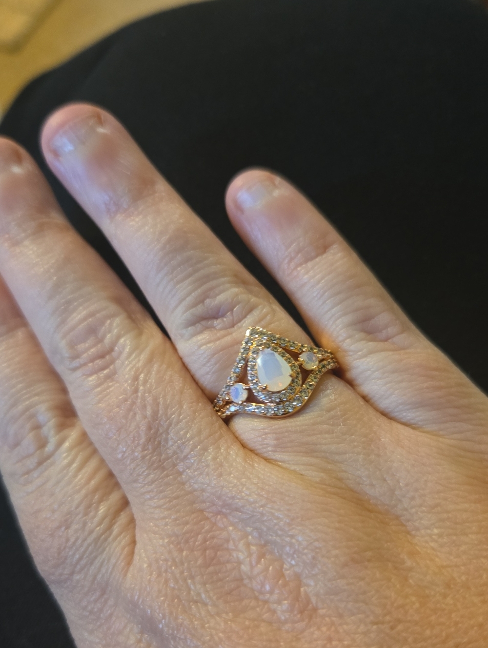 BP The Wow Factor Lab Created White Opal On Rose Gold Plating